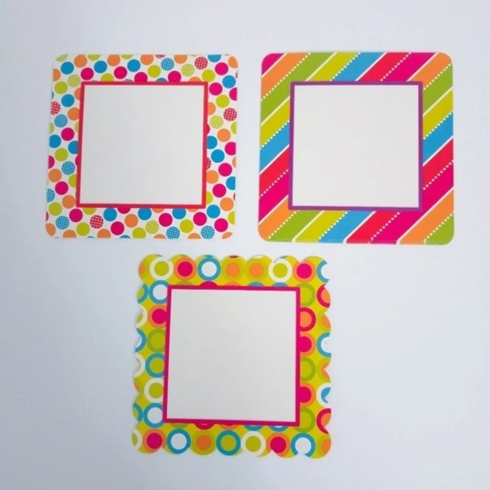 NWT‎ Teaching Tree Bright Dots & Stripes Blank Square Wall Decor (Set of 45)